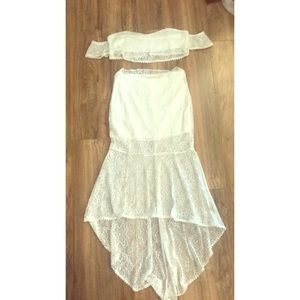 Two piece top & skirt set - White